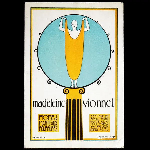 Vionnet - Carte De La Maison, 222 Rue De Rivoli À Paris (1919) 1