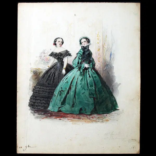 Dessin D'hippolyte Pauquet Pour Le Petit Courrier Des Dames (1860) 1