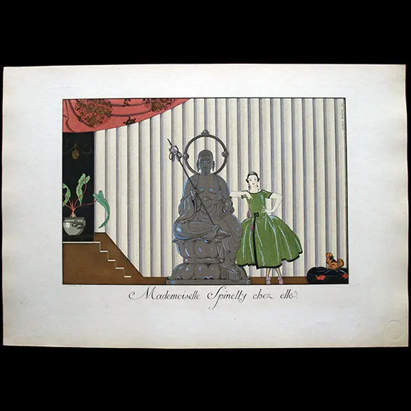 George Barbier - Le Bonheur Du Jour Ou Les Grâces À La Mode : Mademoiselle Spinelly Chez Elle (1924) 1