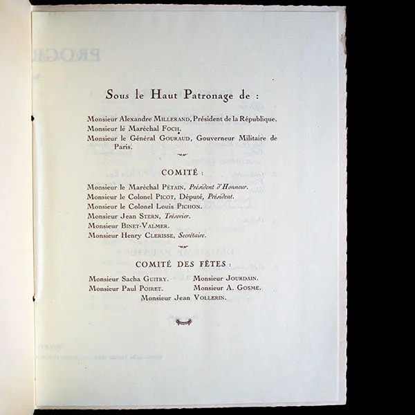 Paul Poiret - Programme De La Soirée Les Gueules Cassées Du 6 Juin 1924 2