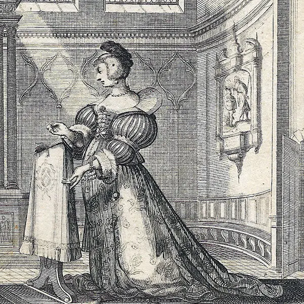 Abraham Bosse - La Noblesse Française À L'eglise - Figure Féminine (Circa 1629) 2