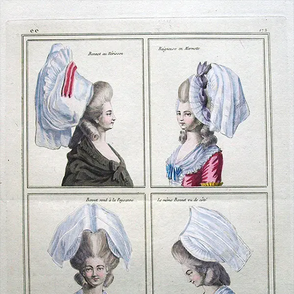 Gallerie Des Modes Et Costumes Français, 1778-1787, Gravure N° Ee 172, Bonnet Au Hérisson (1780) 2