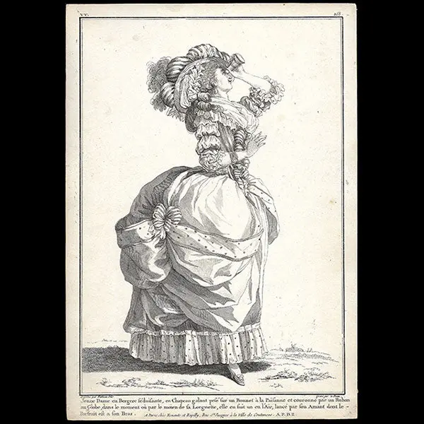 Gallerie Des Modes Et Costumes Français, 1778-1787, Gravure N° Vv 258, Jeune Dame En Bergère Séduisante Par Watteau (1784) 1
