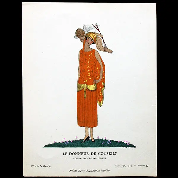 Gazette Du Bon Ton - Le Donneur De Conseils, Robe Du Soir De Paul Poiret, Planche D'andré Marty (N°5, 1924-1925) 1