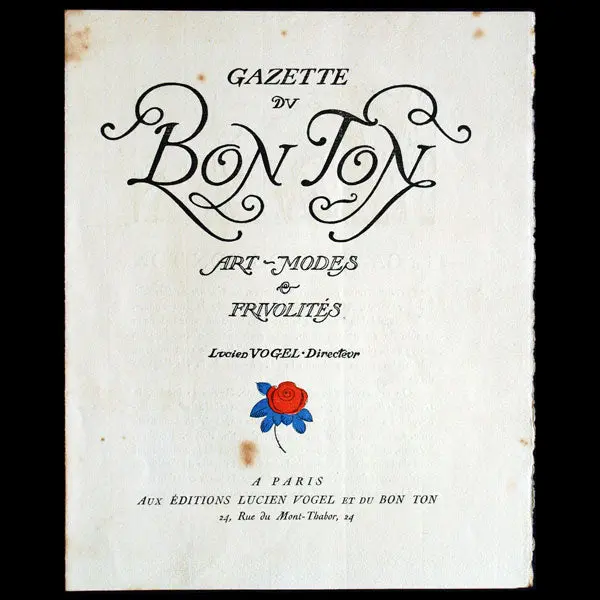 Gazette Du Bon Ton, Plaquette De Présentation De La Revue, À L'occasion De Sa Reparution (1920) 1