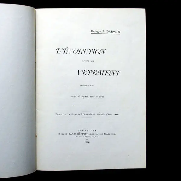 L'evolution Dans Le Vêtement, Par George H. Darwin (1900) 2