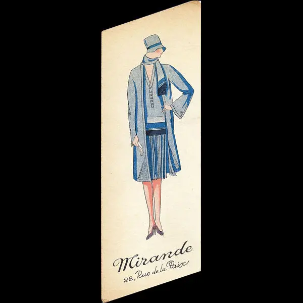 Marque Page Mirande, 22 Rue De La Paix À Paris (Circa 1925) 1
