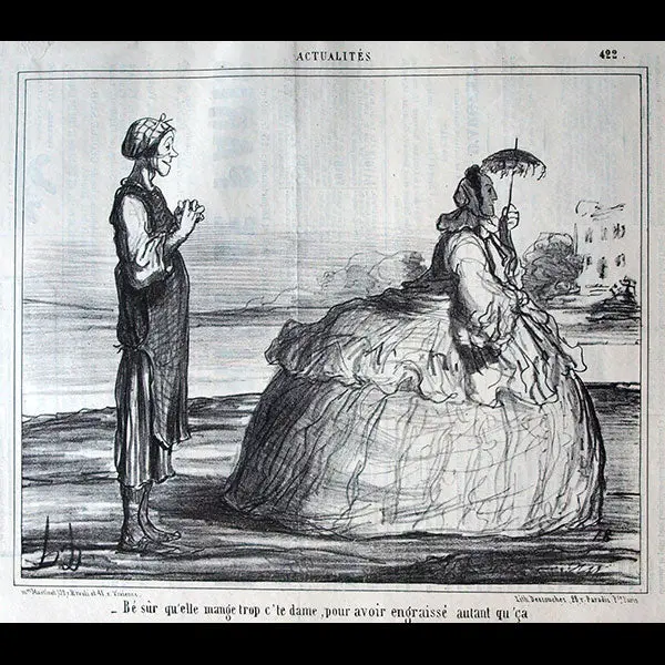 Daumier - Actualités, Planche N°422, Caricature De La Mode Des Crinolines (1857) 1
