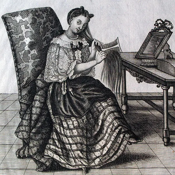 Fille De Marchand Estant À Sa Toilette, Gravure D'arnoult (1687) 2