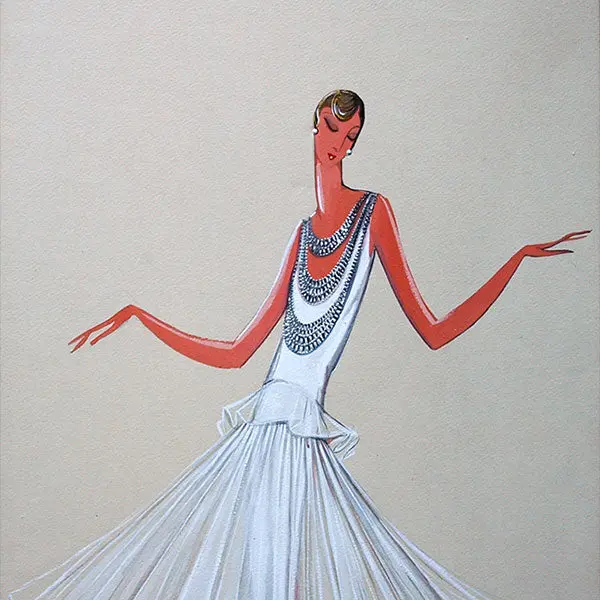 Jeanne Lanvin - Dessin De La Robe Betelgeuse, Hiver 1928 2