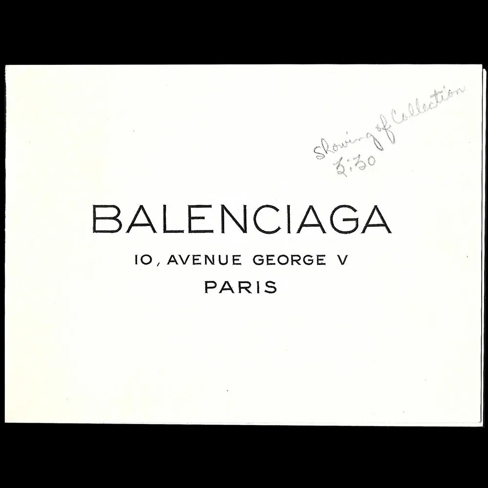 Balenciaga, Carnet De Défilé, Circa 1960S 1