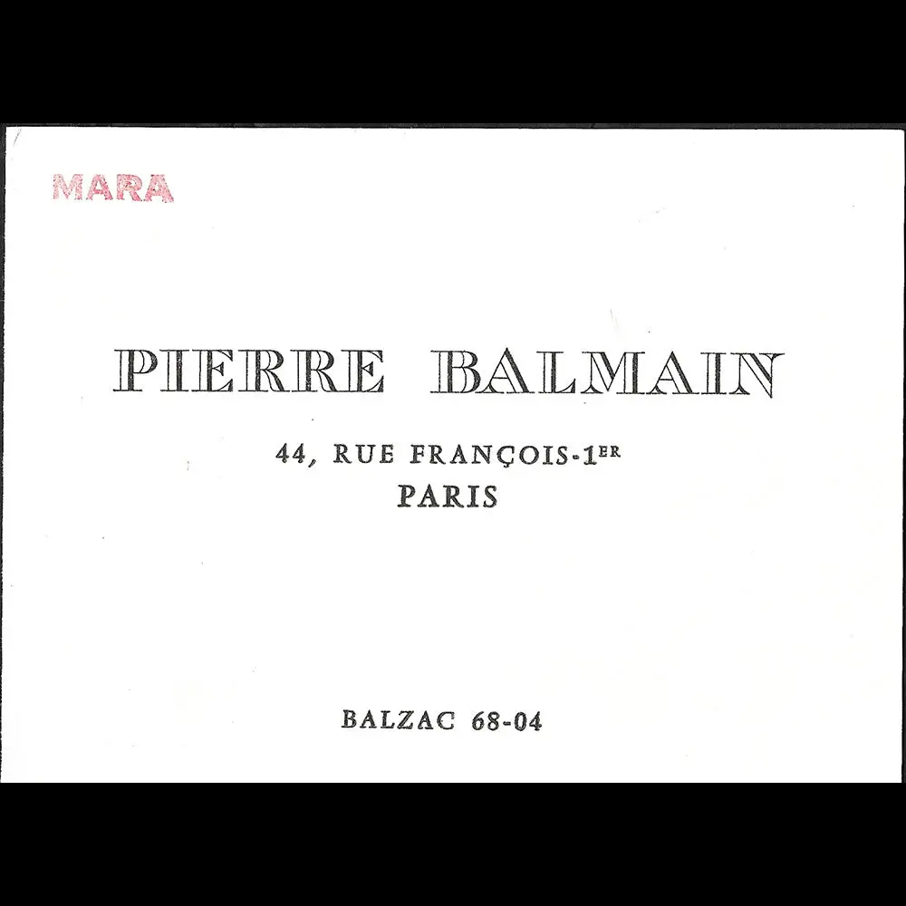 Balmain, Carnet De Défilé, Circa 1960 1