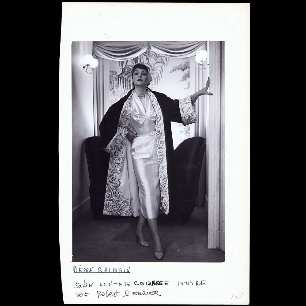 Pierre Balmain - Robe Cocktail En Tissu Robert Perrier (1952) 1