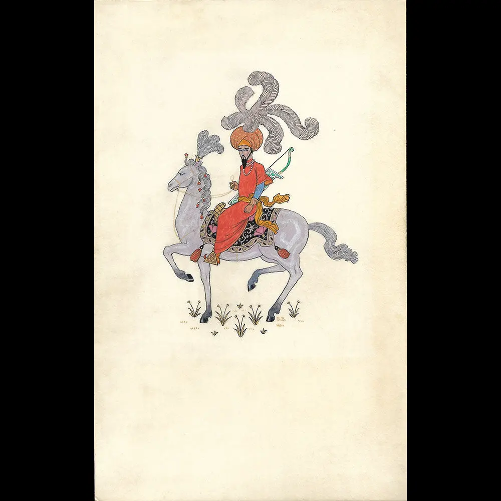 Barbier - Cavalier Persan, Dessin De George Barbier (1920S) 1