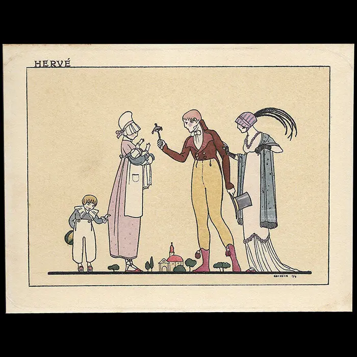 George Barbier - Le Hochet, Composition Pour Les Chocolats Foucher (1914) 1