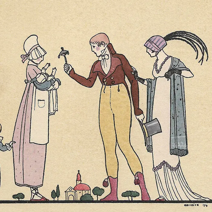 George Barbier - Le Hochet, Composition Pour Les Chocolats Foucher (1914) 2