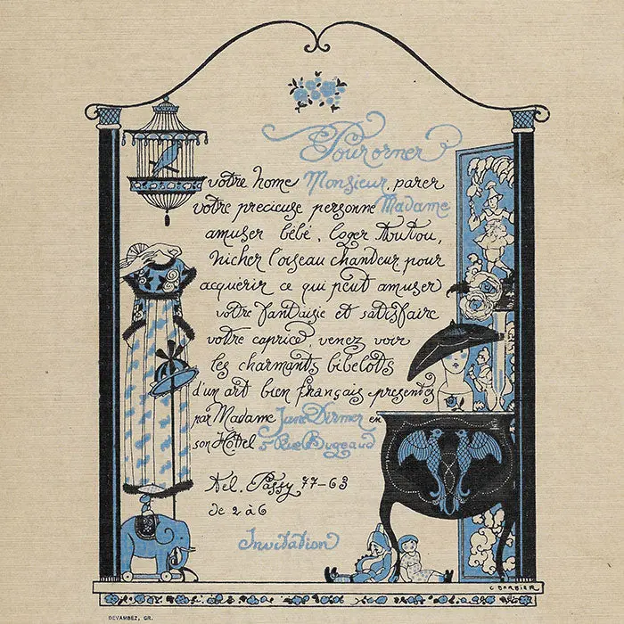 George Barbier - Invitation De La Maison Jane Dirmer (Circa 1912-1914) 2