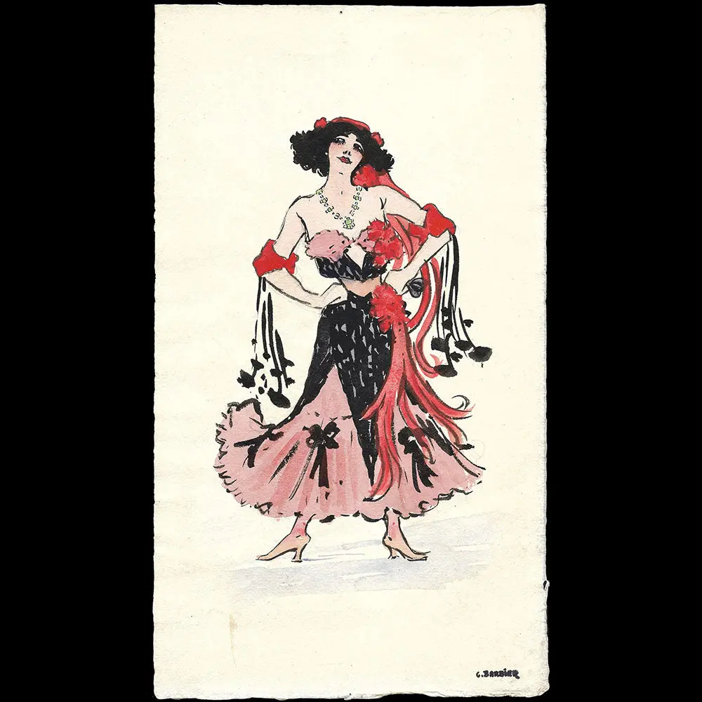 Barbier - La Chalapa : Dessin Double Face De George Barbier (Circa 1910-1920) 1