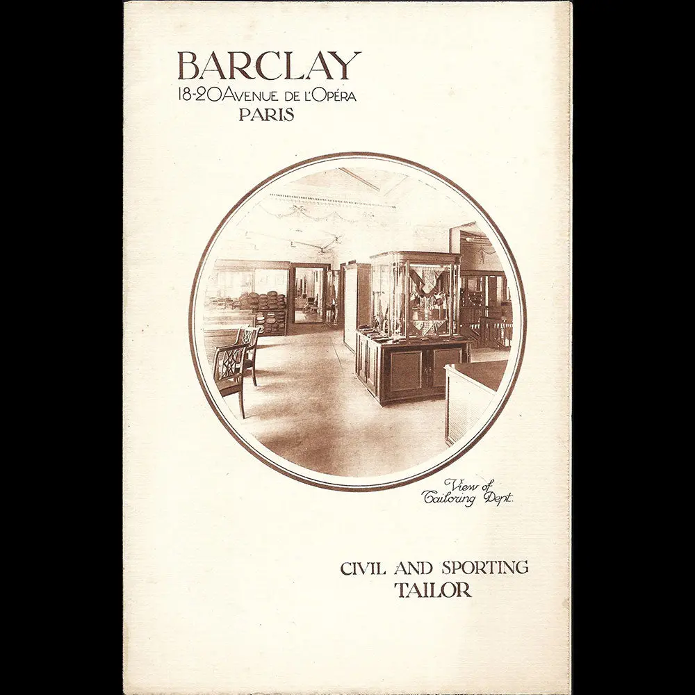 Barclay - Catalogue Du Tailleur, 18-20 Avenue De L'opéra À Paris (Circa 1910-1920S) 1
