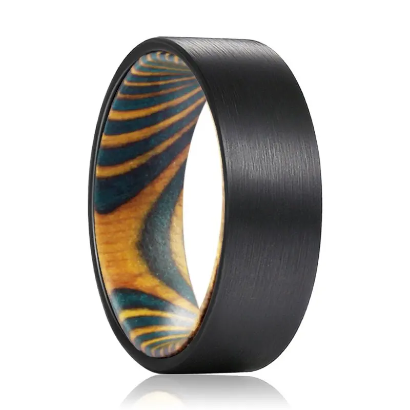 Barth | Green And Yellow Wood, Black Flat Brushed Tungsten 1