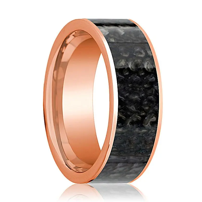 Baryonyx | 14K Rose Gold & Blue Dino Bone Ring 1