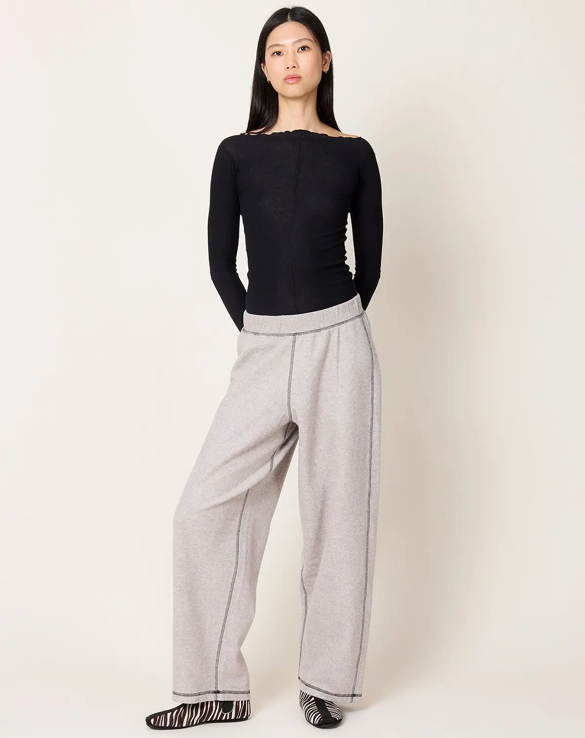 Fold Sweatpants In Grey Melange 1