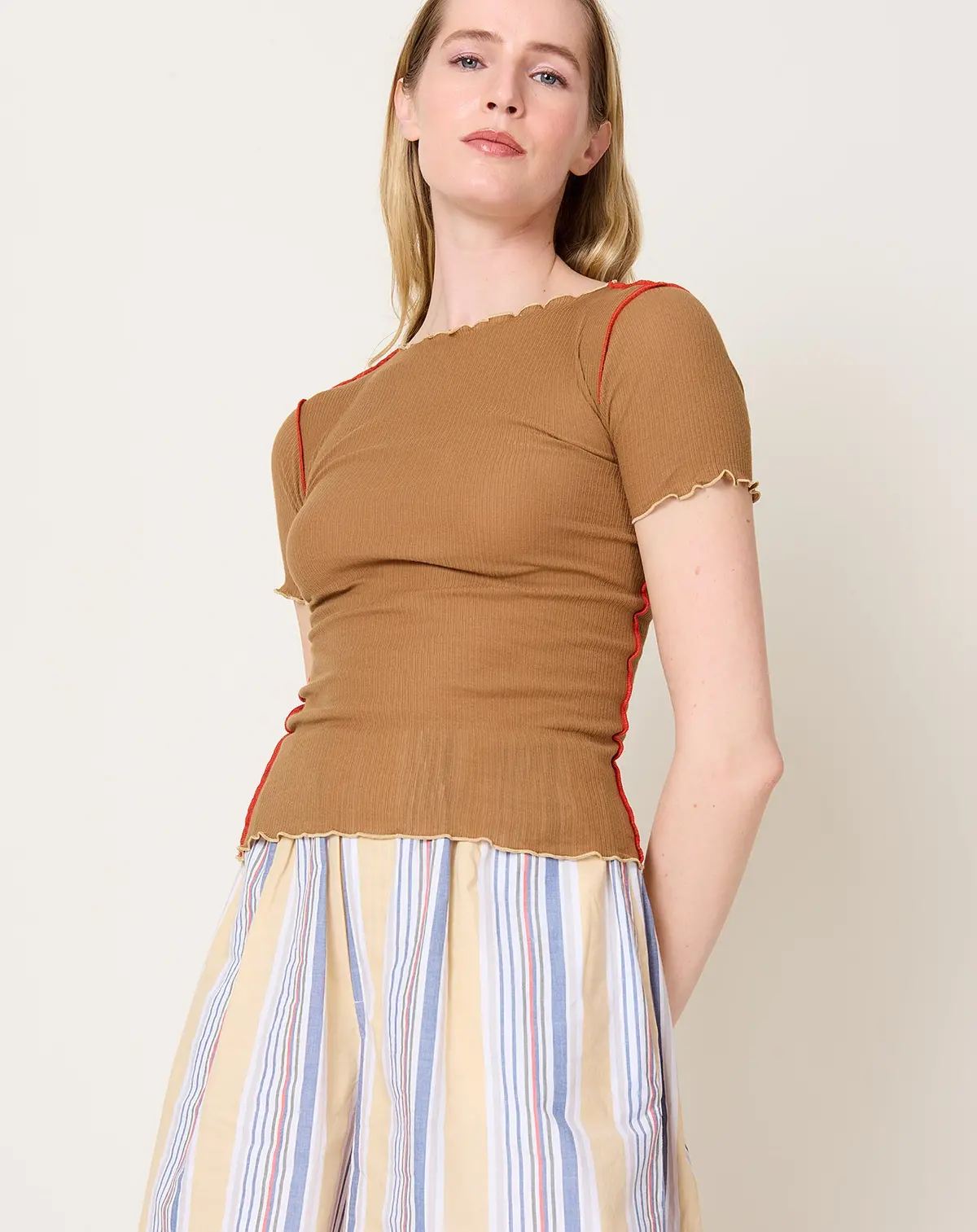 Vein Tee Shirt In Alamillo Brown 1