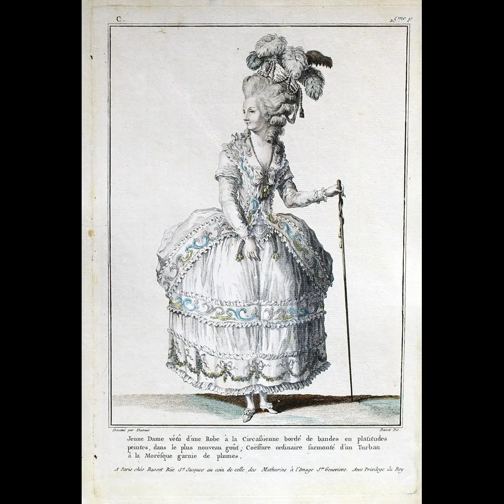 Basset - Robe À La Circasienne, 3Ème Cahier De La Collection D'habillements Modernes Et Galants (1779) 1