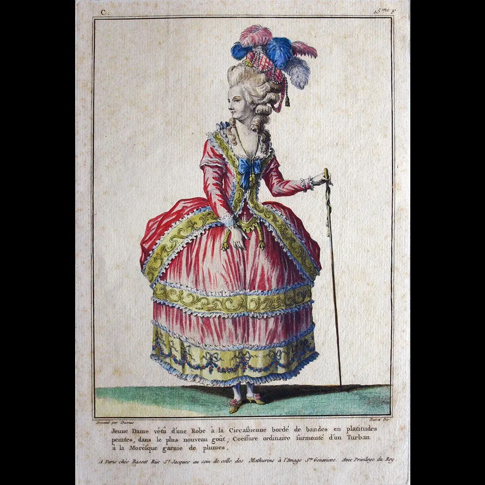 Basset - Robe À La Circasienne, 3Ème Cahier De La Collection D'habillements Modernes Et Galants (1779) 1