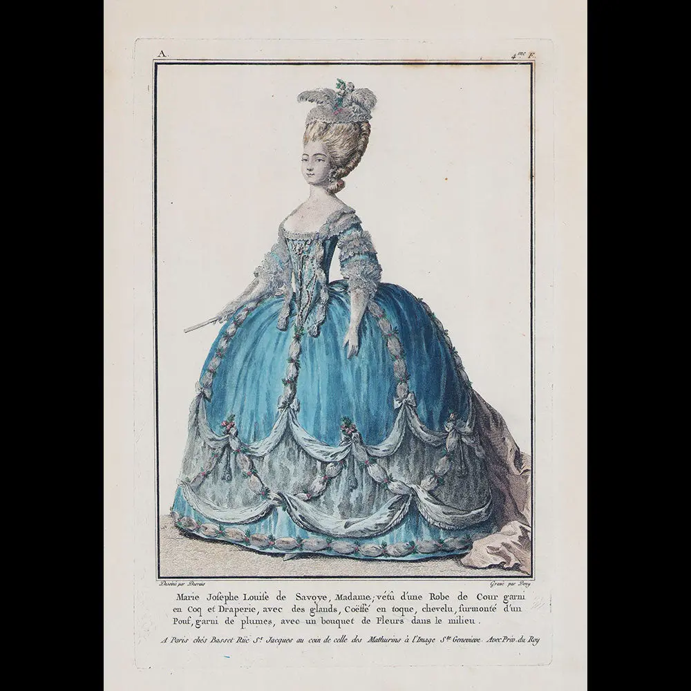 Basset - Marie Josephe Louise De Savoye, 1Er Cahier De La Collection D'habillements Modernes Et Galants (1780) 1