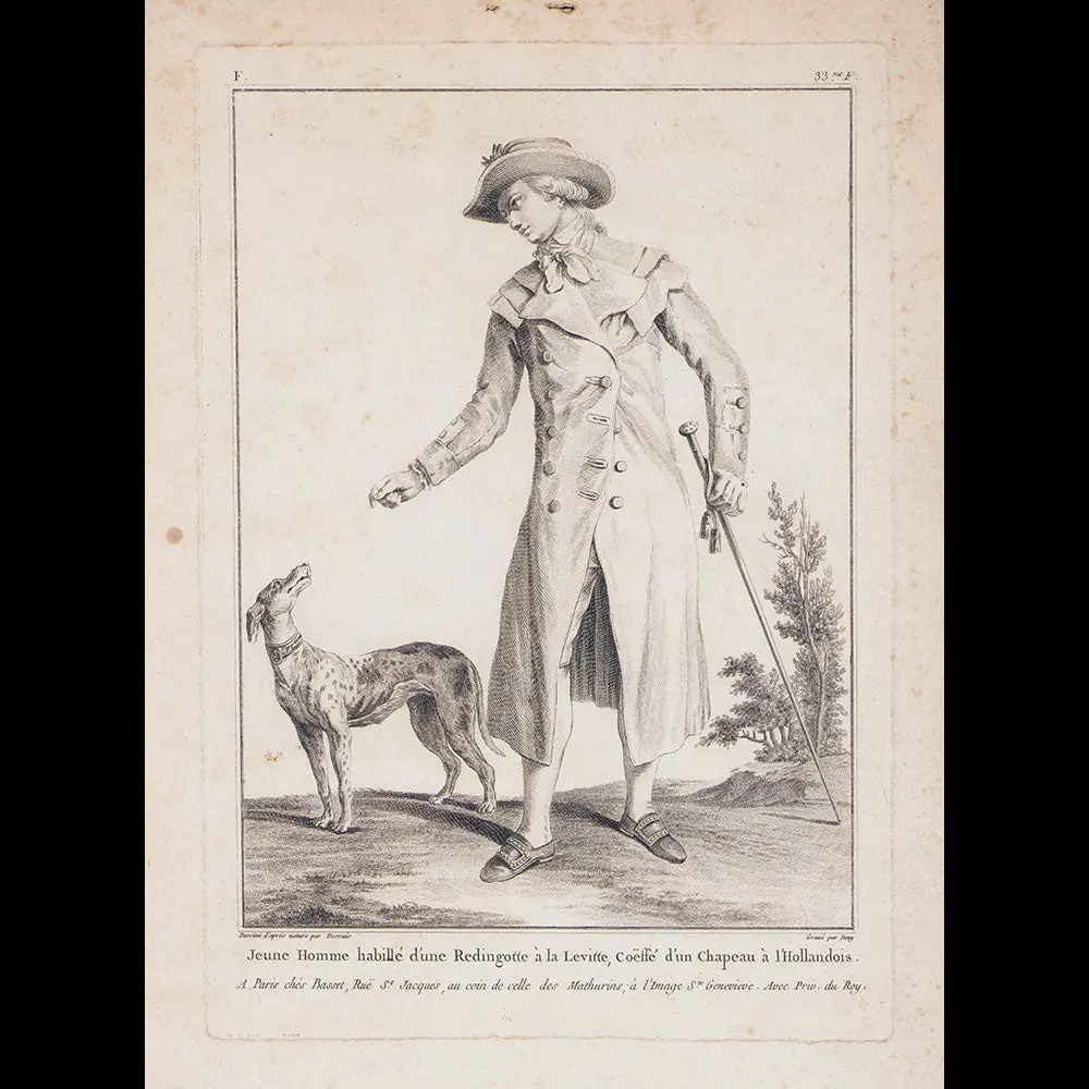 Basset - Jeune Homme Habillé D'une Redingotte, 6Ème Cahier De La Collection D'habillements Modernes Et Galants (1779) 1