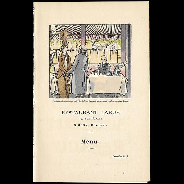 Journal Des Dames Et Des Modes - Menu Illustré Par Boscher, Décembre 1913 1