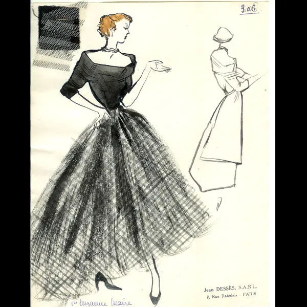 Dessès - Dessin De La Maison Jean Dessès (Circa 1948) 1