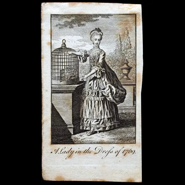 A Lady In The Dress Of 1769, Gravure Du Ladies Own Memorandum Book (1769) 1