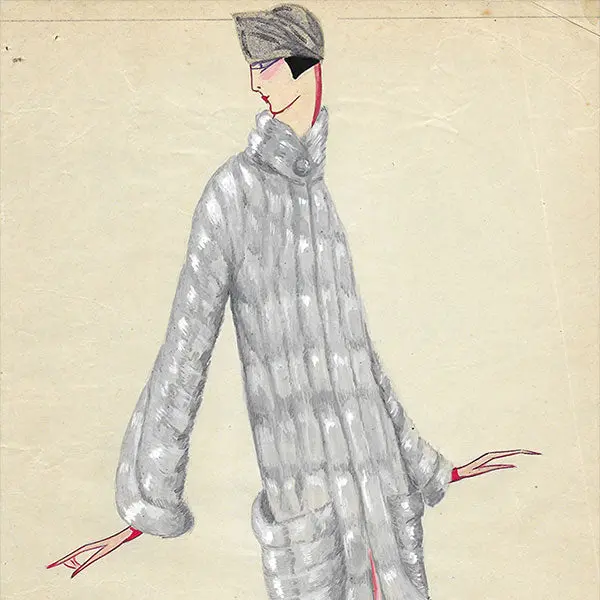 Jeanne Lanvin - Dessin De L'ensemble Sarrigue En Petit Gris (1925) 2
