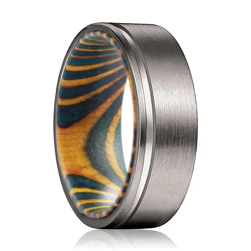 Beck | Green And Yellow Wood, Gunmetal Tungsten Offset Groove 1
