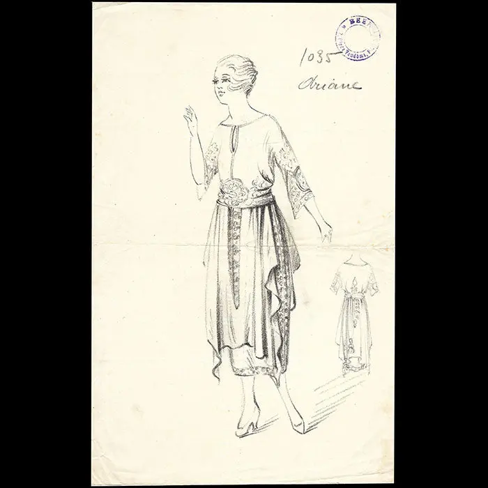 Beer - Ariane, Dessin D'une Robe (Circa 1920) 1
