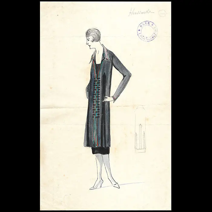 Beer - Hussarde, Dessin D'une Robe (Circa 1925) 1