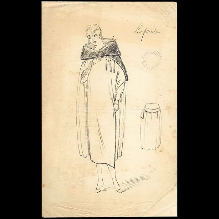 Beer - Surprise, Dessin D'un Manteau (Circa 1920) 1