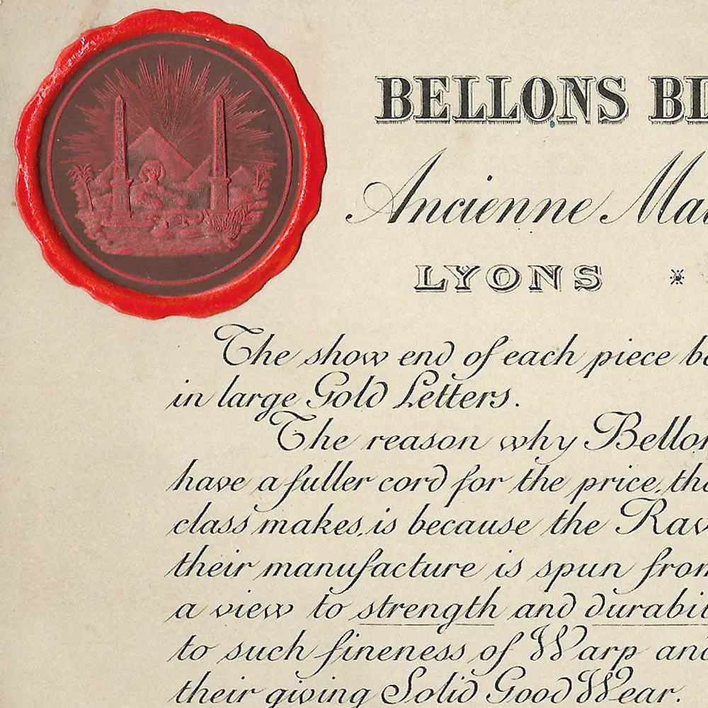 Bellons Black Silks - Carte De La Maison De Soie (Circa 1890-1900) 2