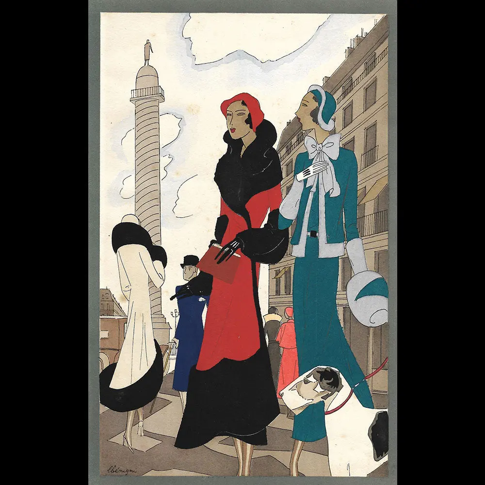 Léon Bénigni - Elégantes Rue De La Paix (Circa 1930) 1