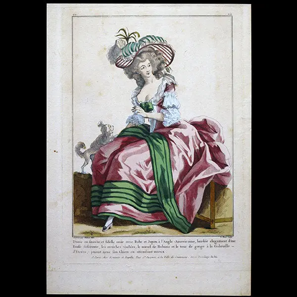 Gallerie Des Modes Et Costumes Français, 1778-1787, Gravure N° Vv 254, Dame En Sincère Et Fidèle Amie Par Watteau (1784) 1