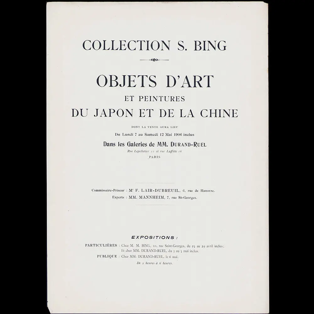 Collection S. Bing - Tirés À Part Du Catalogue De La Vente De Mai 1906 2