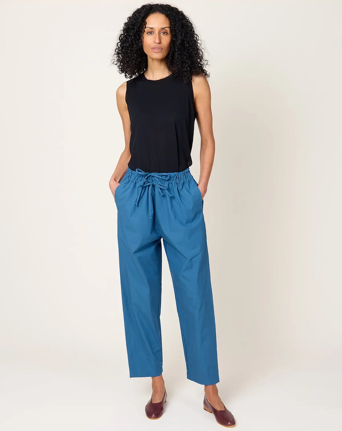 Double Strings Pants In Blue 1