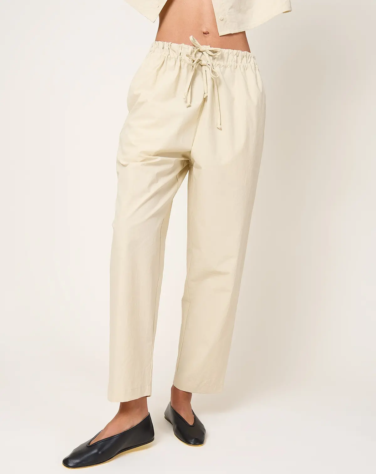 Double Strings Pants In Oyster 1