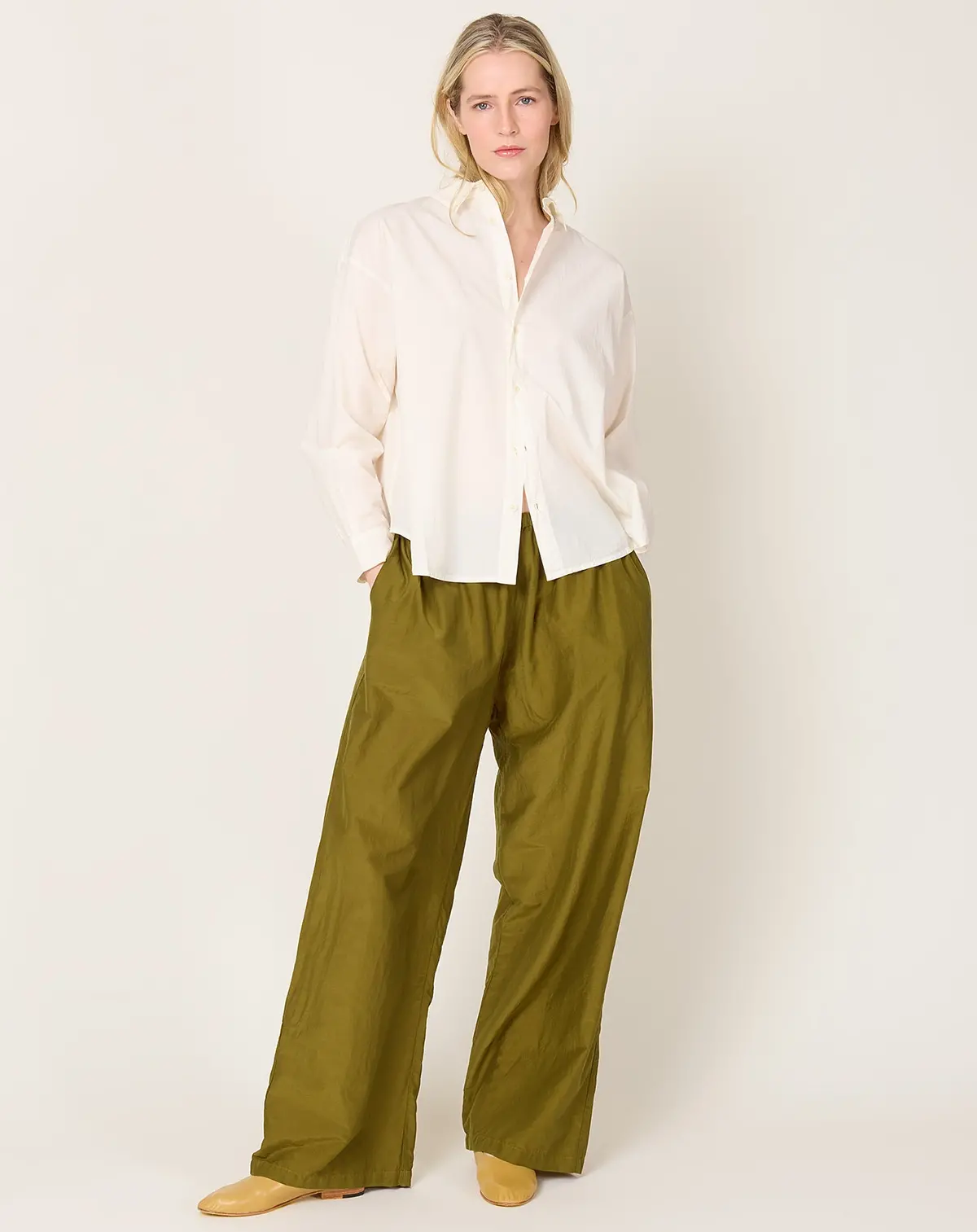 Straight Pants In Dark Olive 1