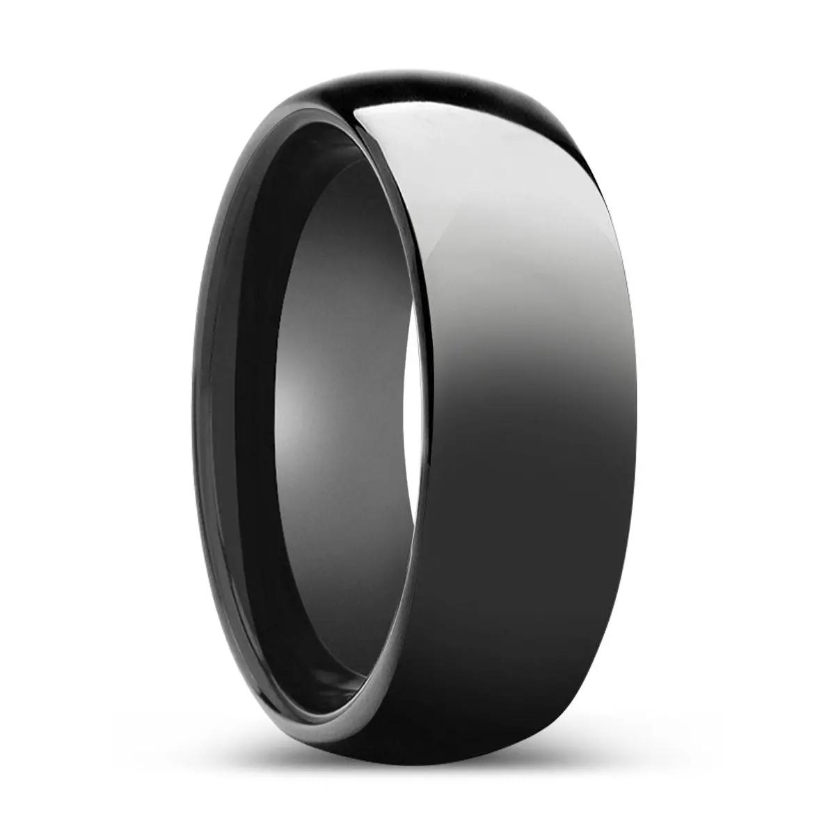 Blissful | Black Ring, Black Tungsten Ring, Shiny, Domed Tungsten 1