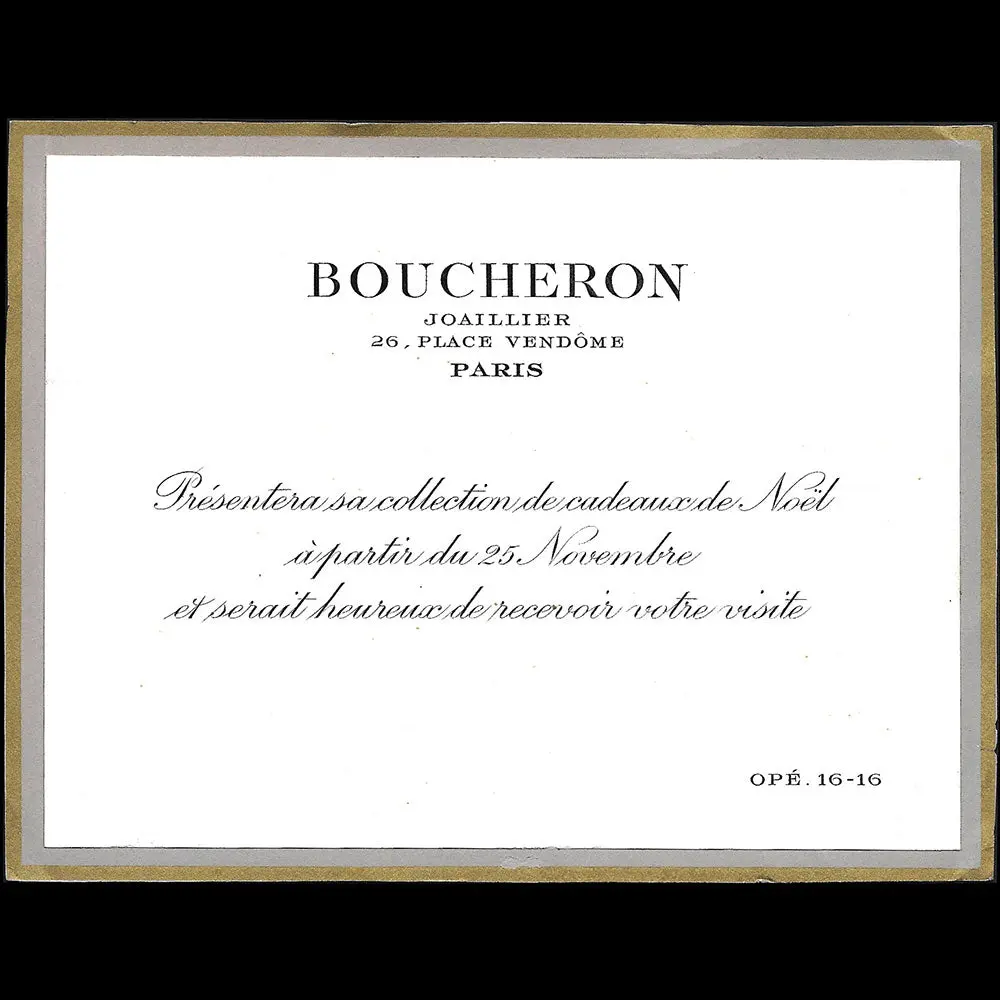 Boucheron - Exposition De Cadeaux De Noël De La Maison De Joaillerie, 26 Place Vendôme Paris (1950S) 1