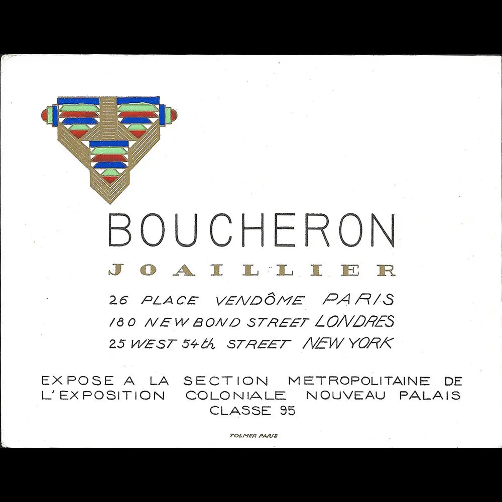 Boucheron - Carte Du Joaillier Pour L'exposition Coloniale De Paris (1931) 1