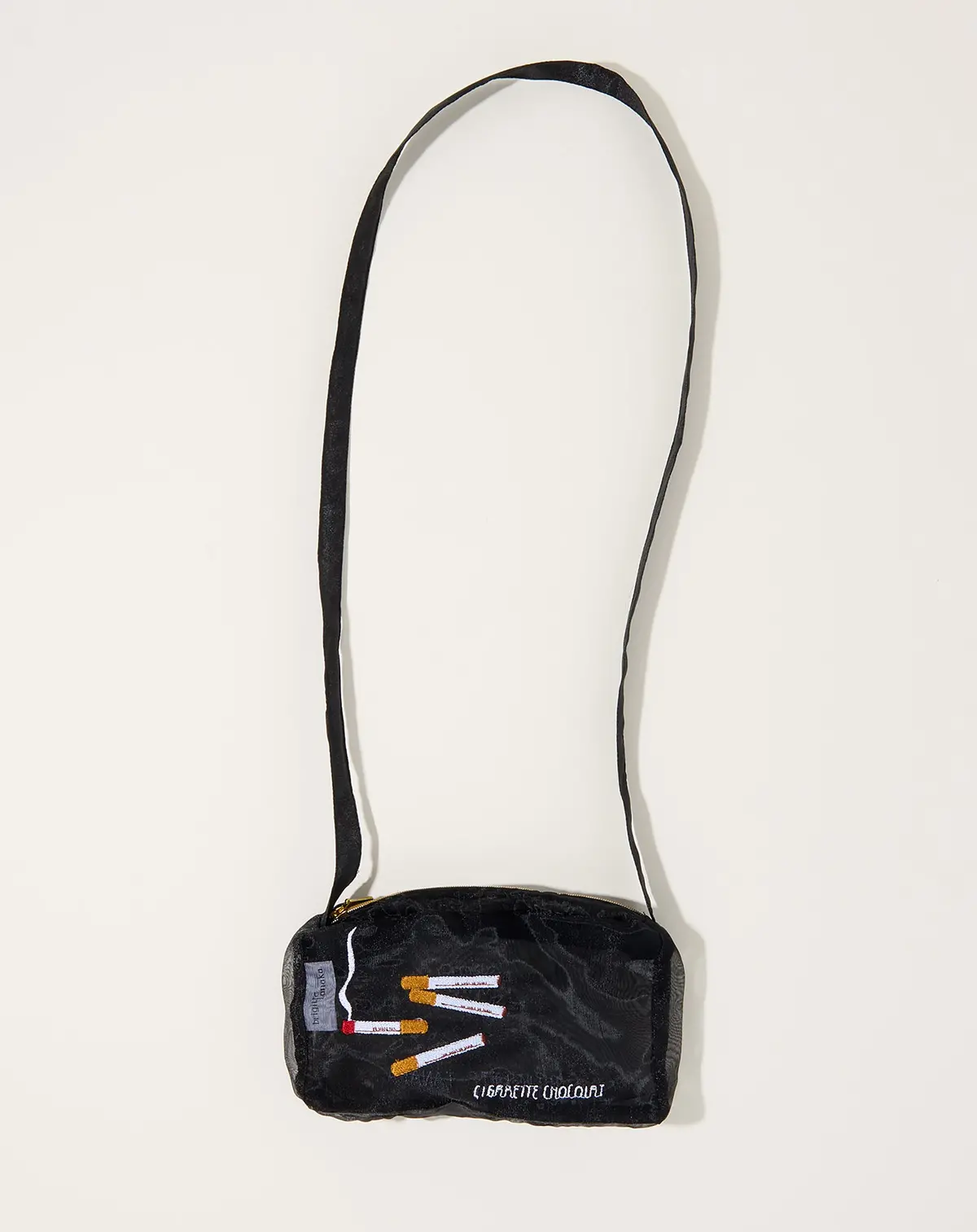 Organza Cigarette Crossbody Bag In Chocolate 1